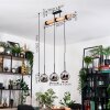 Koyoto Hanglamp, Kogellampje, Hanglamp Natuurlijke kleuren, Zwart, 3-lichts