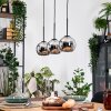 Koyoto Hanglamp, Kogellampje, Hanglamp Natuurlijke kleuren, Zwart, 3-lichts