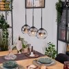 Koyoto Hanglamp, Kogellampje, Hanglamp Natuurlijke kleuren, Zwart, 3-lichts