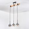 Koyoto Hanglamp, Kogellampje, Hanglamp Natuurlijke kleuren, Zwart, 3-lichts