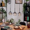 Koyoto Hanglamp, Kogellampje, Hanglamp Natuurlijke kleuren, Zwart, 3-lichts