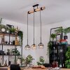 Koyoto Hanglamp, Kogellampje, Hanglamp Natuurlijke kleuren, Zwart, 3-lichts