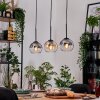 Koyoto Hanglamp, Kogellampje, Hanglamp Natuurlijke kleuren, Zwart, 3-lichts