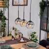 Koyoto Hanglamp, Kogellampje, Hanglamp Natuurlijke kleuren, Zwart, 3-lichts