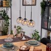 Koyoto Hanglamp, Kogellampje, Hanglamp Natuurlijke kleuren, Zwart, 3-lichts