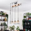 Koyoto Hanglamp, Kogellampje, Hanglamp Natuurlijke kleuren, Zwart, 3-lichts