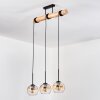 Koyoto Hanglamp, Kogellampje, Hanglamp Natuurlijke kleuren, Zwart, 3-lichts