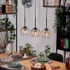 Koyoto Hanglamp, Kogellampje, Hanglamp Natuurlijke kleuren, Zwart, 3-lichts