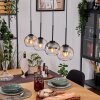 Koyoto Hanglamp, Kogellampje, Hanglamp Natuurlijke kleuren, Zwart, 4-lichts