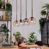 Koyoto Hanglamp, Kogellampje, Hanglamp Natuurlijke kleuren, Zwart, 4-lichts