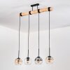 Koyoto Hanglamp, Kogellampje, Hanglamp Natuurlijke kleuren, Zwart, 4-lichts