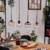 Koyoto Hanglamp, Kogellampje, Hanglamp Natuurlijke kleuren, Zwart, 4-lichts