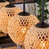 Basto Hanglamp, Hanglamp Natuurlijke kleuren, Zwart, 5-lichts