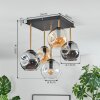 Ripoll Plafondlamp, Kogellampje Goud, Zwart, 5-lichts