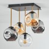Ripoll Plafondlamp, Kogellampje Goud, Zwart, 5-lichts