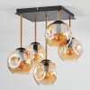 Ripoll Plafondlamp, Kogellampje Goud, Zwart, 5-lichts