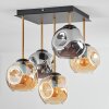 Ripoll Plafondlamp, Kogellampje Goud, Zwart, 5-lichts
