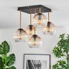 Koyoto Plafondlamp, Kogellampje Goud, Zwart, 5-lichts