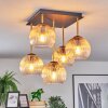 Koyoto Plafondlamp, Kogellampje Goud, Zwart, 5-lichts