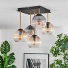 Koyoto Plafondlamp, Kogellampje Goud, Zwart, 5-lichts