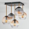 Koyoto Plafondlamp, Kogellampje Goud, Zwart, 5-lichts
