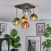 Koyoto Plafondlamp, Kogellampje Goud, Zwart, 5-lichts