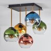 Koyoto Plafondlamp, Kogellampje Goud, Zwart, 5-lichts