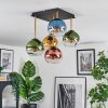 Koyoto Plafondlamp, Kogellampje Goud, Zwart, 5-lichts