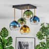 Koyoto Plafondlamp, Kogellampje Goud, Zwart, 5-lichts