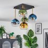 Koyoto Plafondlamp, Kogellampje Goud, Zwart, 5-lichts