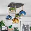 Koyoto Plafondlamp, Kogellampje Goud, Zwart, 5-lichts
