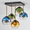 Koyoto Plafondlamp, Kogellampje Goud, Zwart, 5-lichts