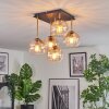 Koyoto Plafondlamp, Kogellampje Goud, Zwart, 5-lichts