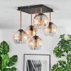 Koyoto Plafondlamp, Kogellampje Goud, Zwart, 5-lichts