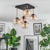 Koyoto Plafondlamp, Kogellampje Goud, Zwart, 5-lichts