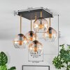 Koyoto Plafondlamp, Kogellampje Goud, Zwart, 5-lichts