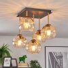 Koyoto Plafondlamp, Kogellampje Goud, Zwart, 5-lichts