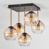 Koyoto Plafondlamp, Kogellampje Goud, Zwart, 5-lichts