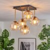 Koyoto Plafondlamp, Kogellampje Goud, Zwart, 5-lichts