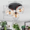 Koyoto Plafondlamp, Kogellampje Amber, Duidelijk, 3-lichts