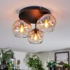 Koyoto Plafondlamp, Kogellampje Amber, Duidelijk, 3-lichts