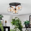 Koyoto Plafondlamp, Kogellampje Amber, Duidelijk, 3-lichts