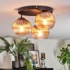 Koyoto Plafondlamp, Kogellampje Duidelijk, Rookkleurig, 3-lichts