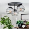 Koyoto Plafondlamp, Kogellampje Duidelijk, Rookkleurig, 3-lichts