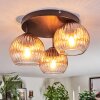 Koyoto Plafondlamp, Kogellampje Duidelijk, Rookkleurig, 3-lichts