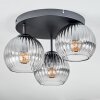 Koyoto Plafondlamp, Kogellampje Duidelijk, Rookkleurig, 3-lichts