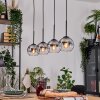 Koyoto Hanglamp, Kogellampje, Hanglamp Natuurlijke kleuren, Zwart, 4-lichts