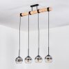 Koyoto Hanglamp, Kogellampje, Hanglamp Natuurlijke kleuren, Zwart, 4-lichts