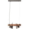 Brilliant Plow Hanglamp Hout donker, Zwart, 2-lichts