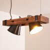 Oksbol Hanglamp Hout donker, Zwart, 2-lichts